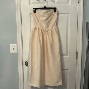 NWT Strapless cream dress